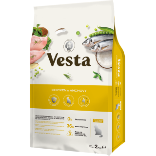 維斯塔 無穀成幼貓 皮毛保健配方【雞肉+鯷魚】2kg