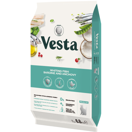 Vesta維斯塔 無穀成貓 皮毛保健配方【三種魚】6.8kg