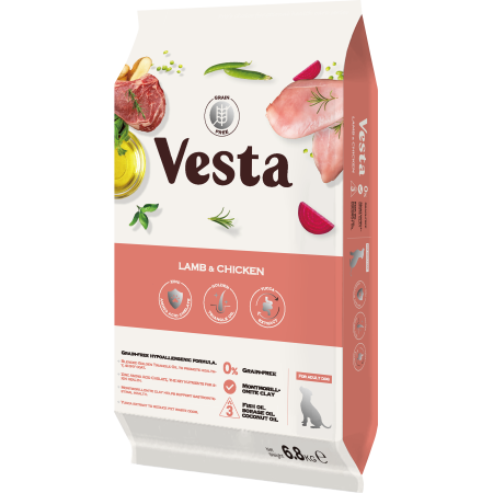 Vesta維斯塔 無穀成犬 皮毛保健配方【羊肉+雞肉】6.8kg